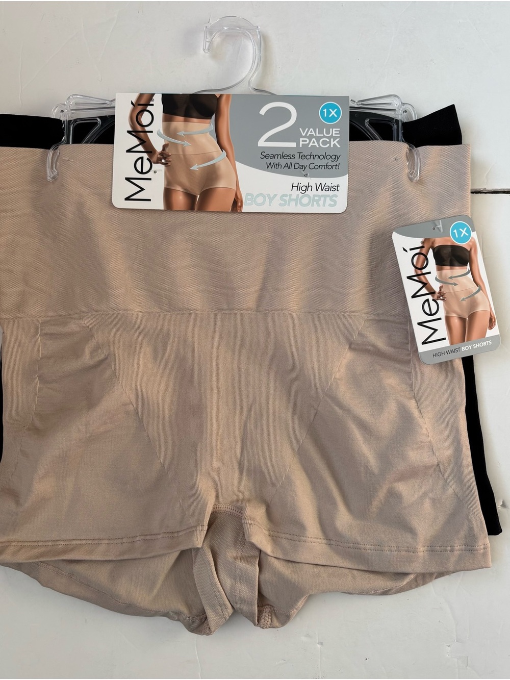 MeMoi High-Waist Boy Shorts - Nude black(2-Pack)